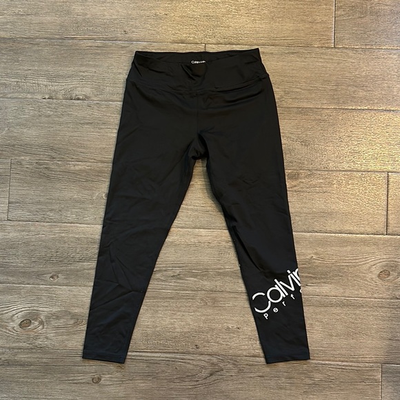 Calvin Klein Pants - Calvin Klein Kids Black Leggings with White Logo